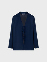 Camicia georgette con lacci davanti - BLU | Sandro Ferrone