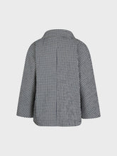 Giacca vichy doppiopetto con tasche pattina - BLU | Sandro Ferrone