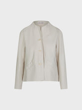 Giacca in canvas con scollo tondo - PANNA | Sandro Ferrone