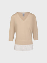 Maglia scollo a v con finta camicia - GRANO | Sandro Ferrone