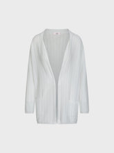 Cardigan gessato con tasche - BIANCO-ARGENTO | Sandro Ferrone