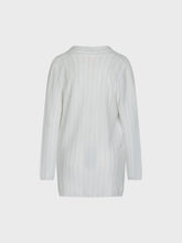 Cardigan gessato con tasche - BIANCO-ARGENTO | Sandro Ferrone