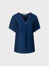 Maglia scollo a v in tessuto combinato - BLU | Sandro Ferrone