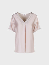 Maglia scollo a v in tessuto combinato - BEIGE | Sandro Ferrone