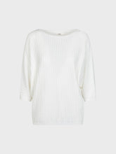 Maglia traforata con scollo barca - BIANCO | Sandro Ferrone