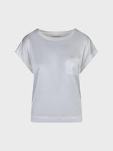 T-shirt combinata con davanti in raso e schiena in jersey - PANNA | Sandro Ferrone