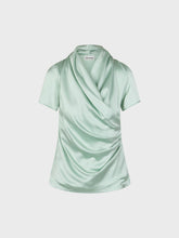 Maglia in raso con scollo incrociato e schiena in jersey - VERDINO | Sandro Ferrone