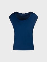 Canotta con scollatura rotonda e spalla scesa - BLU | Sandro Ferrone