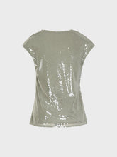 Top scollo tondo in paillettes - ARGILLA | Sandro Ferrone