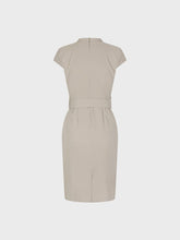 Abito con scollo v incrociato e cintura in vita - BEIGE | Sandro Ferrone