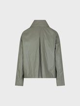 Giacca in ecopelle metallica con allacciatura laterale - ARGILLA | Sandro Ferrone