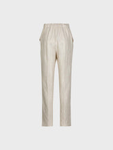 Pantalone in stuoia con riga lurex - ORO | Sandro Ferrone