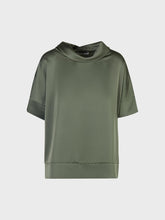 Blusa in raso con collo ciambella - MILITARE | Sandro Ferrone