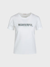 T-shirt scritta wonderful ricamata - BIANCO | Sandro Ferrone