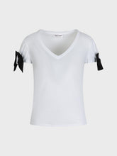 T-shirt scollo v con fiocchi maniche - UNICA | Sandro Ferrone