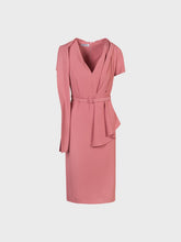 Abito fluido con sciarpa asimmetrica inserita nel collo - PHARD | Sandro Ferrone