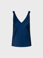 Top con applicazione di strass e bretelle arricciate - BLU | Sandro Ferrone