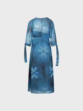 Abito stampato con scollo v e polso da annodare - DENIM | Sandro Ferrone