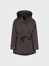 Piumino lungo bimaterico - MARRONE | Sandro Ferrone