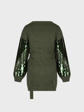 Cardigan ricamato con paillettes - MILITARE | Sandro Ferrone