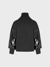 Maglia ricamata con paillettes - NERO | Sandro Ferrone