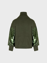 Maglia ricamata con paillettes - MILITARE | Sandro Ferrone