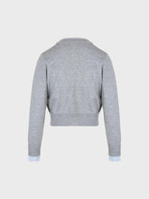 Doppio cardigan in maglia rasata - GRIGIO-AZZURRO | Sandro Ferrone