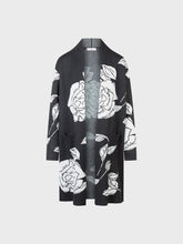 Cardigan fiore jacquard - NERO-PANNA | Sandro Ferrone
