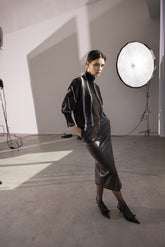 Pencil skirt in ecopelle - MORO | Sandro Ferrone