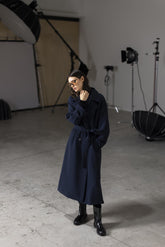 Trench over in crepe - BLU | Sandro Ferrone