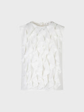 Camicia con volants in georgette - BIANCO | Sandro Ferrone