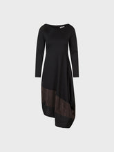 Abito scollo tondo in punto milano - NERO-MORO | Sandro Ferrone