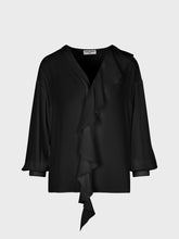 Blusa con scollo a V in georgette - NERO | Sandro Ferrone