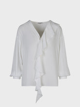 Blusa con scollo a V in georgette - PANNA | Sandro Ferrone