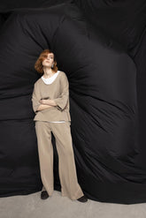 Maxi maglia con canotta sotto - TORTORA-BIANCO | Sandro Ferrone