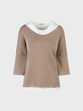 Maxi maglia con canotta sotto - TORTORA-BIANCO | Sandro Ferrone