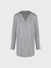Cardigan lungo in maglia effetto goffrato - GRIGIO CHIARO | Sandro Ferrone
