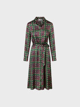 Abito chemisier in raso di viscosa stampato - BORDEAUX | Sandro Ferrone