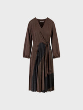 Abito scollo a v con gonna plisse - MORO | Sandro Ferrone