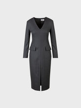 Abito scollo v in tessuto tecnico - GRIGIO ANTRACITE | Sandro Ferrone