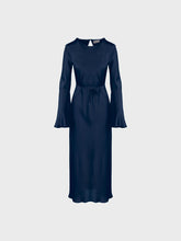 Abito con scollo barca in doppio satin - BLU | Sandro Ferrone