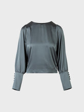 Camicia con scollo barca in satin - KAKI | Sandro Ferrone