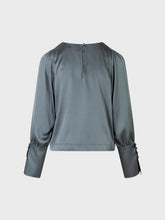 Camicia con scollo barca in satin - KAKI | Sandro Ferrone