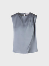 Blusa con scollo tondo in satin - GRIGIO | Sandro Ferrone