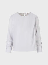 Blusa con scollo tondo in doppia georgette - GRIGIO | Sandro Ferrone