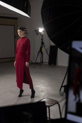 Abito con scollo cratere - ROSSO | Sandro Ferrone