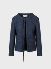 Giacca in stuoia con frangia - BLU | Sandro Ferrone