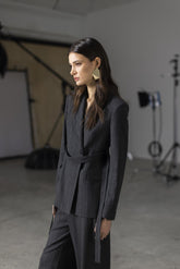 Blazer in misto lana gessata - UNICA | Sandro Ferrone