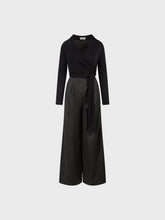 Tuta combinata con pantalone palazzo in poliviscosa galles - MILITARE | Sandro Ferrone