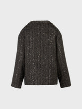 Cappa in tessuto diagonale paillettes - MARRONE | Sandro Ferrone